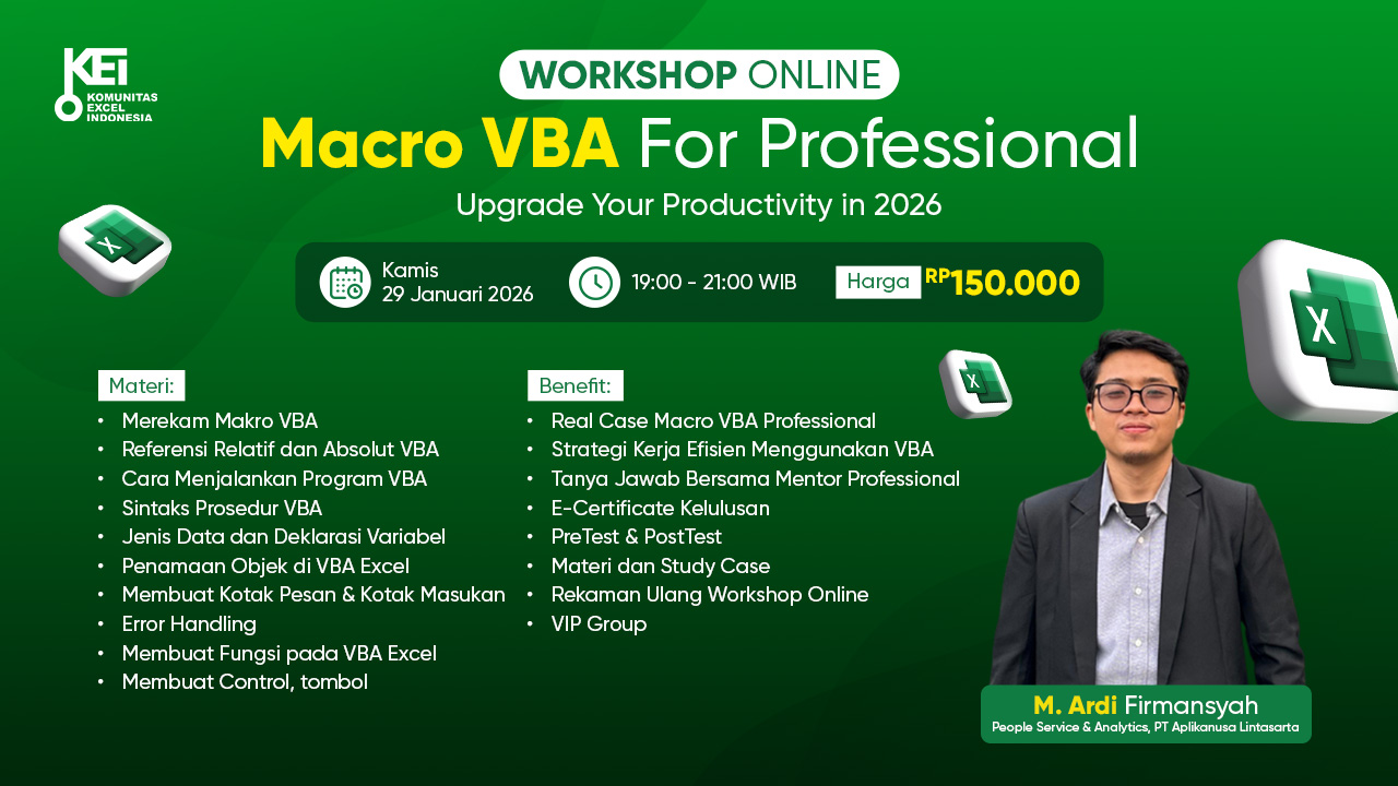 Workshop Online : Macro VBA For Professional