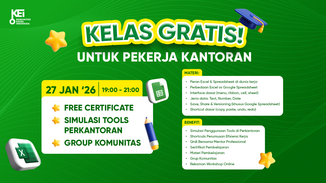 Workshop Online GRATIS! : Basic Excel & Gsheet Untuk Pekerja Kantoran